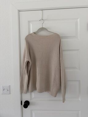 Amazon Women's Crew Neck Oversized Sweater - Beige